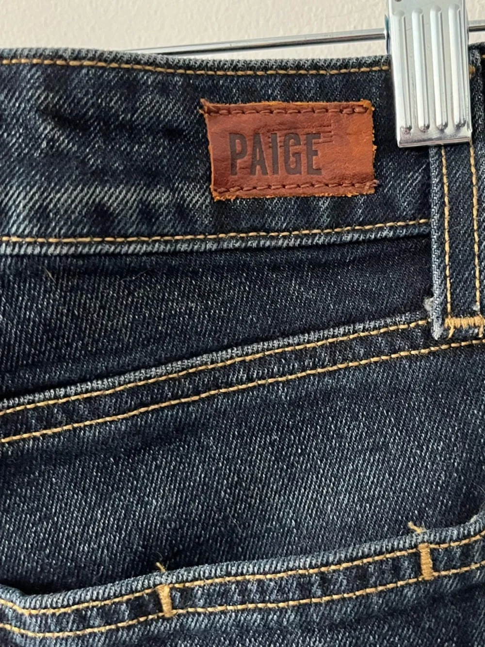 PAIGE: The Margo Dark Blue Denim Cutoff Shorts Sz 26